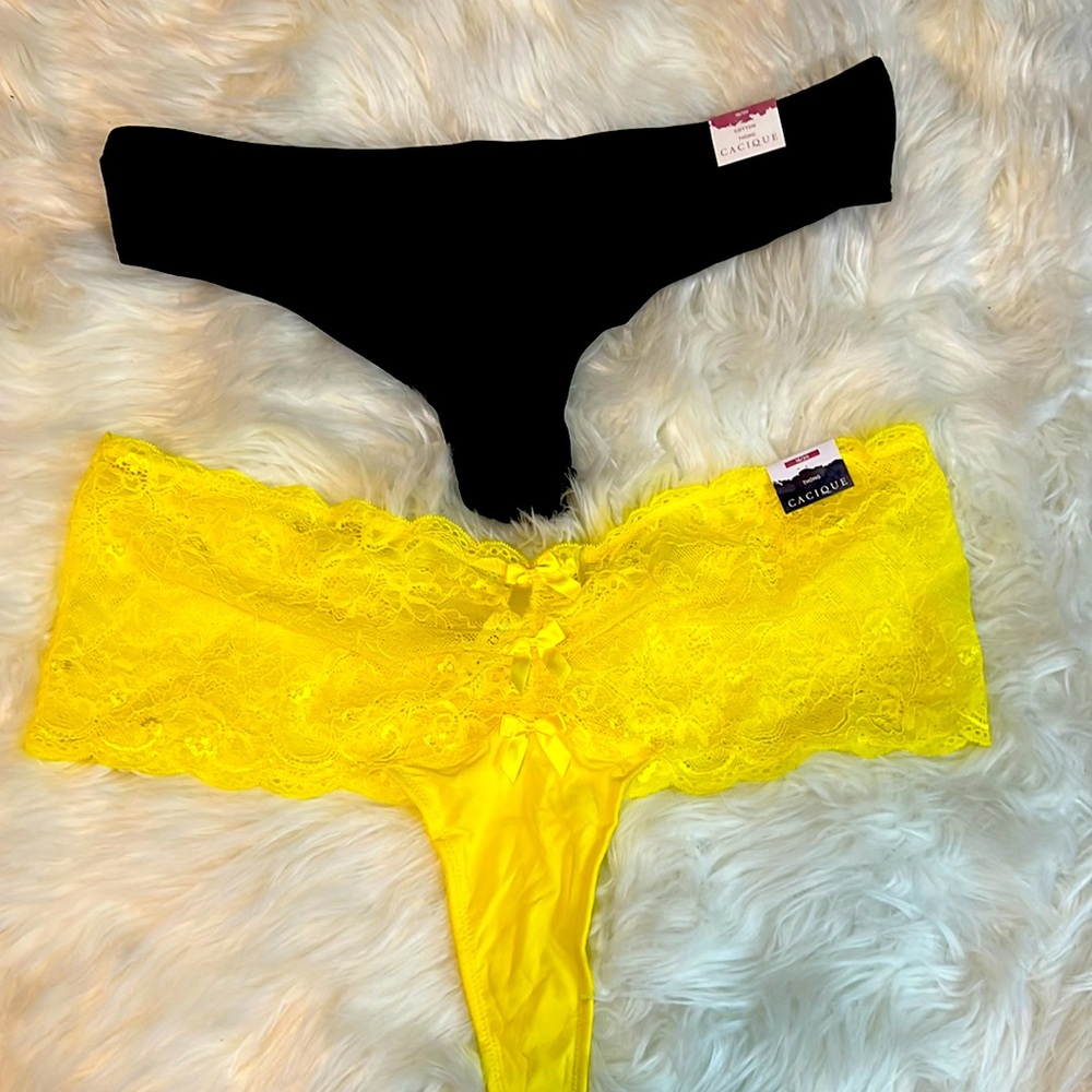 2 pair Cacique thong panties.